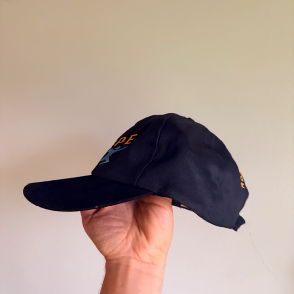 Vintage EQUIPE ROBERT TRANSPORT Dad hat baseball cap strapback black blue - Picture 5 of 6